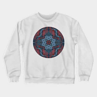 Vintage Fancy - a Pattern in Deep Teal & Red Crewneck Sweatshirt